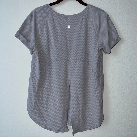 Lululemon Open Up Tie Back Tee Heathered Lavender Grey / Lavender Grey - Picture 2 of 9